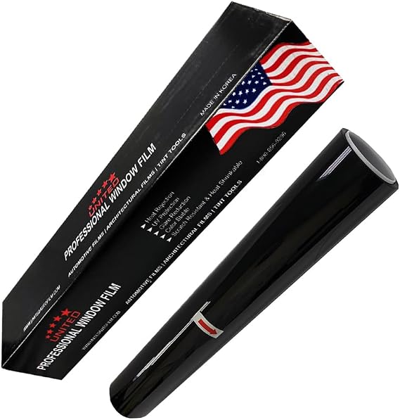 United Professional Window Film – Universal Black 1Ply Hybrid Dyed Film 35% VLT 24 Inches x 100 Feet
