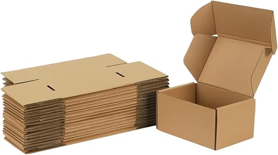 Trwcrt Shipping Boxes 6x4x3 Set of 20, Corrugated Cardboard Box for Packing Small Business, Brown