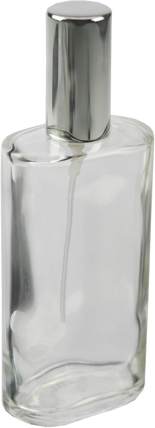 Fantasia Refillable Perfume Atomiser - Clear Glass Spray Bottle with Silver Pump, 100ml Pack of 1