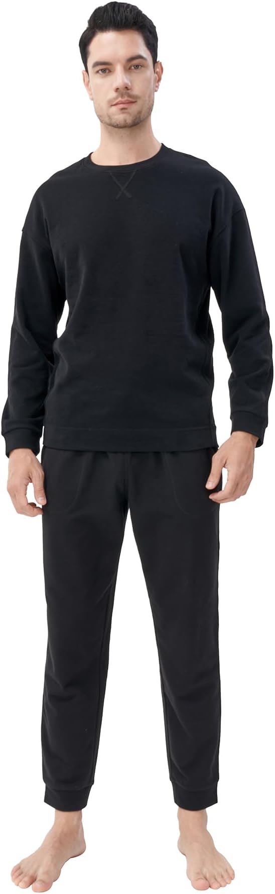 DAVID ARCHY Pajamas for Men Warm Pajamas Set Soft Cotton Men Sleepwear Winter Long Sleeve Top & Bottoms PJs
