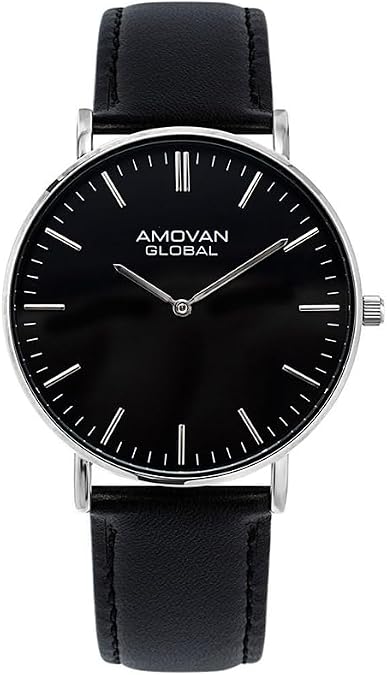 Wrist Watches for Men, Two Hands Ultra-Thin Minimalist, Stainless Steel Mesh/Leather Band, Japanese PC21S Quartz, Adjustment Tool Included, Water Resistant Watch for Men