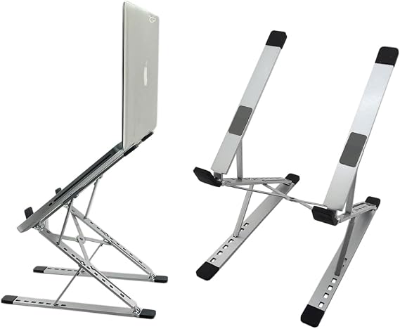 Coverzone Kaliteli Tok Alüminyum Dizüstü Bilgisayar Notebook Standı Yüksekliği Ayarlanabilir 30cm Maksimum Yükseklik Stand Taşınabilir Yükseltici MacBook Uyumlu Tüm Dizüstü Bilgisayar 10-16 inç N8