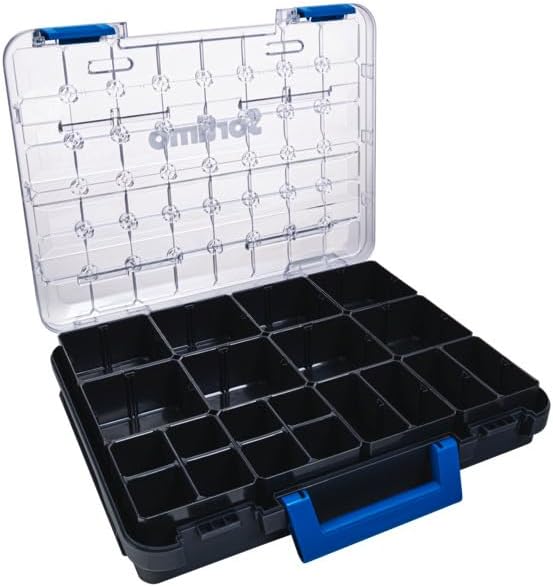 Sortimo T-BOXX 320 - Includes 12 Inset Boxes H63 & 8 Dividers - Transparent Lid for Quick Overview - Robust Lightweight Plastic - Compatible with Vehicle Equipment & WorkMo
