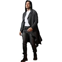 Long Hooded Cardigan Open Front Draped Cape Overcoat Lightweight Sweater with Pockets