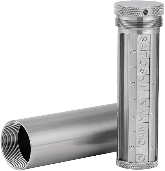Crypto Seed Phrase Storage, 24 Words Seed Backup for Bitcoin Ethereum Crypto Wallet, 304 Stainless Steel Capsule, BIP39 Compatible