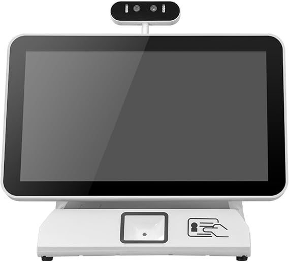 Pos System, 15.6 Inch Self-Service Ordering Machine Tablet Fast Food Ordering Table Touch Screen Attendance Cash Register Integrated Machine,for Small Business
