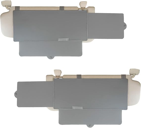 Anti-Glare Sun Visor Extender Sunshade UV Blocker Gray 2 pcs