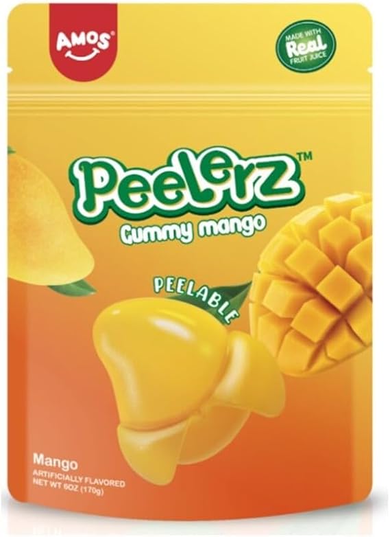 Peelerz Mango Gummy Candy Peeleble Gummy Mango Candy I 6oz (170g) Pack of 2 I US Import