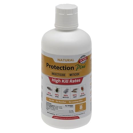 Eco-Safe Plant Protection, Broad Spectrum Insecticide, Fungicide, Miticide; Kill and Repel Mites, Whitefly, Aphids, Thrips, More; EPM Protection Plus 32 Concentrated Ounces