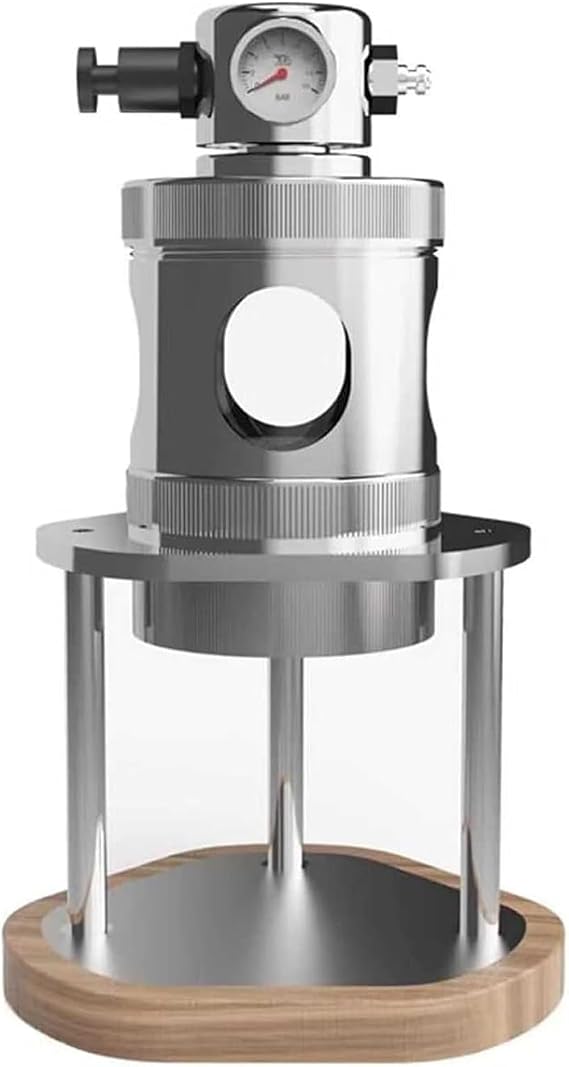 80 Ml Pneumatic Espresso Machine, 51/58mm Manual Air Pressure Espresso Maker, 16Bar Fast Extraction, With Pressure Gauge & Wooden Base, For Home, Camping