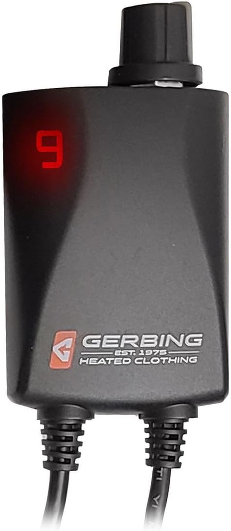 Gerbing 12V Single Zone Temperature Controller for Jackets, Vests, Trousers, Socks UL Listed Safe Wires & Easy-to-Use Knobs Digital Temperature Controller with 10 Level Temp. Control Feature