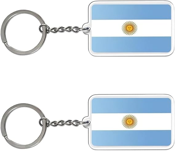 Argentina Flag Keychain Argentine Key Ring-2 Pack