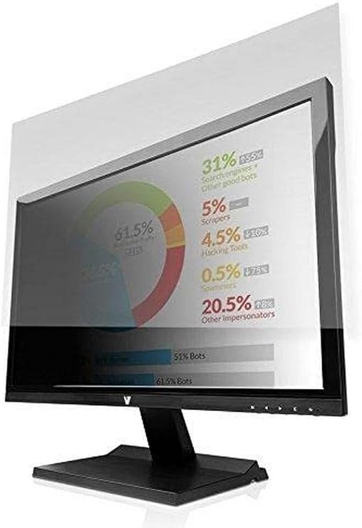 V7 PS24.0W9A2-2N 24" Privacy Filter (16:9, 20.91 x 11.73 in / 53.11 x 29.79 cm, Cleaning Cloth, mounting Straps) matt/Glossy