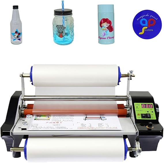 UV DTF Roll Laminating Machine UV DTF Film Transfer Laminator Maximum Laminate Width 35cm, A3+ UV DTF Print Transfer Glass Mug Plastic Metal Bottle