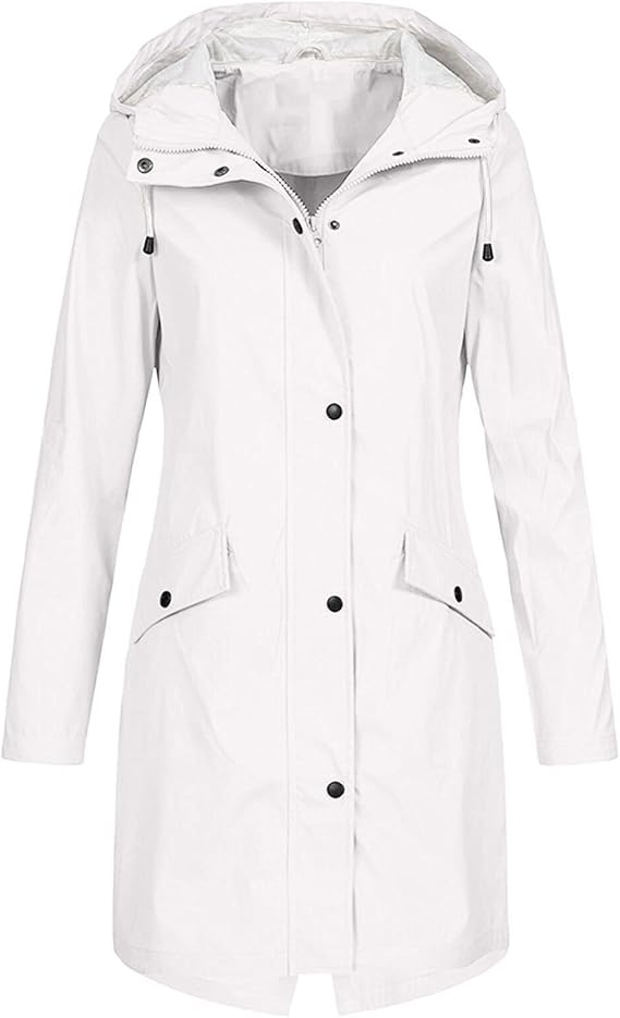 BOXIACEY Rain Coats for Women Packable Waterproof Rain Jacket Lightweight Hooded Raincoat Outdoor Raincoat Windbreaker