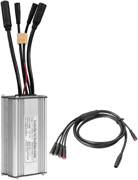 36V/48V 25A 750W Electric Bike Brushless Controller, Aluminum Alloy E-bike Controller with 1T5 Cable Replacement for KT Display Parts