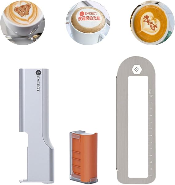 Handheld Edible Printer, Portable Mini Coffee Printpen, Handheld Food Printer, 500mah Power, 300dpi, 2.6cm Width, Suitable Dessert Shop Coffee Shop Machine-blackinkcartridge+auxiliaryruler