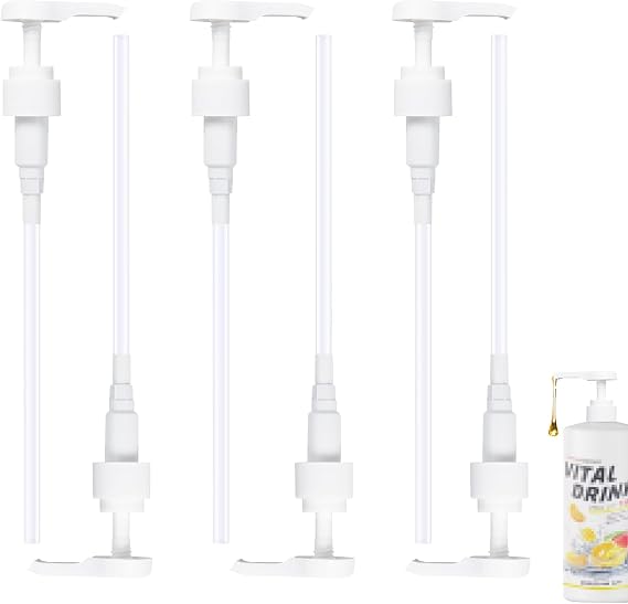Pack of 6 Dosing Pump for Best Body Nutrition - Syrup Dispenser Pump Dispenser for 500 ml/1000 ml and 28/410 Thread Container Bottle Pump Head for Syrup Shampoo Conditioner (White 0.5/1 L)
