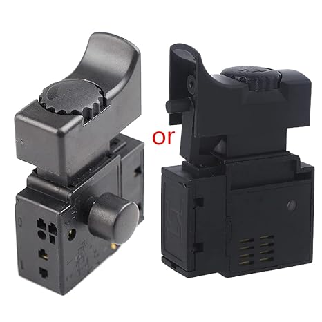 Kaqiqi Speed Regulating Switch FA2-61BEK Lock on Power Tool Electric Drill Speed Control Trigger Button Switch, black, Product size: height 55.6mm