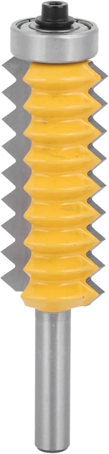 Bordstract 8mm Shank Finger Glue Joint Router Bit, Carbide Woodworking Milling Cutter Router Bit Multi Tooth Cutter for Wave Type Wood Milling(8x55)