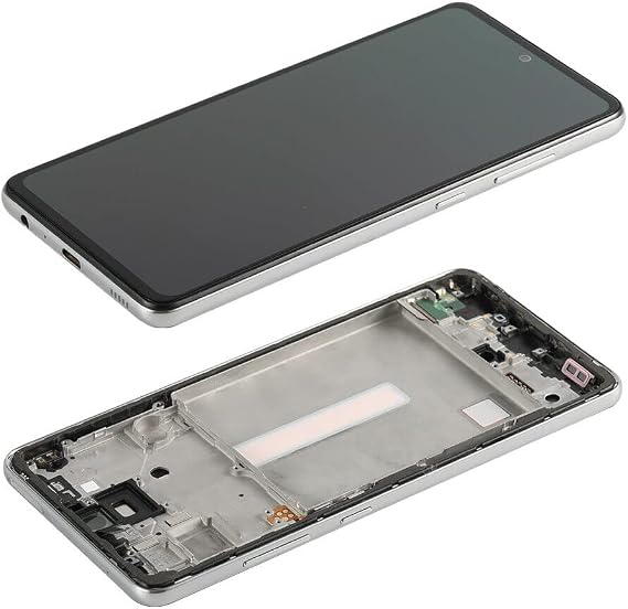 for Samsung Galaxy A52 4G/5G Screen Replacement with Frame SM-A526U SM-A526U1 A526U A526U1 A525U SM-A525M/ds LCD Screen Display Touch Digitizer with Frame Replacement Silver 6.6