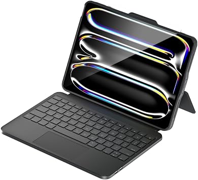 ZhaoCo Direct-Connect Keyboard Case for iPad 10th Generation 10.9 Inch and 11th Generation 11 Inch, USB-C Wired Connection with Full Area Touchpad, USB-C Audio Support