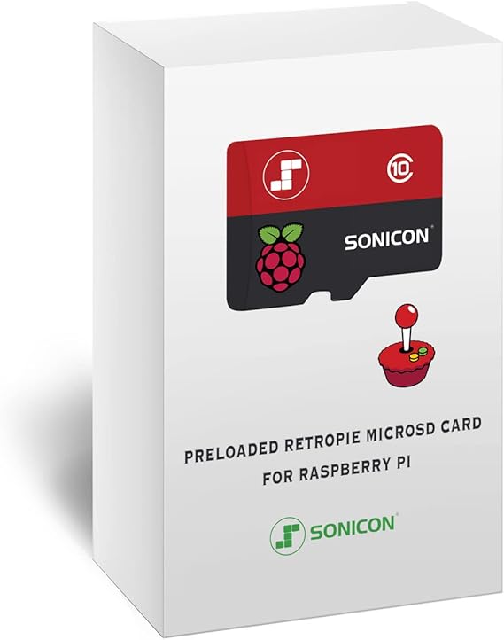 Sonicon Preloaded RetroPie Batocera Emulator MicroSD Card w/NES/SNES/Sega/GB/Atari/Arcade/Mame/Genesis/N64, Plug&Play (128GB, for Raspberry Pi 4/4b+/400)