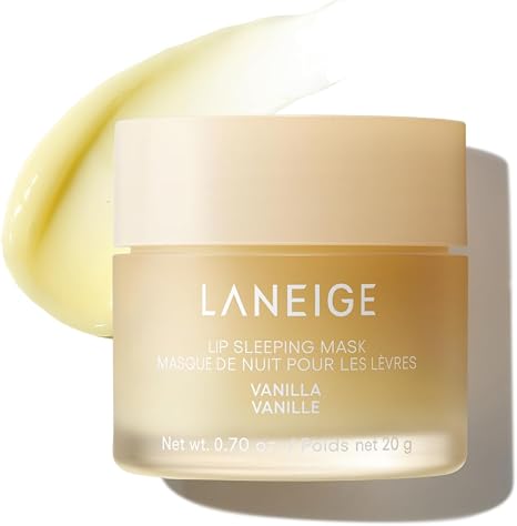 LANEIGE Lip Sleeping Mask Vanilla, Korean Overnight Lip Mask with Berry Fruit Complex™, Vitamin C & Coconut Oil, Hydrating Lip Treatment for Soft, Smooth Lips, 20g