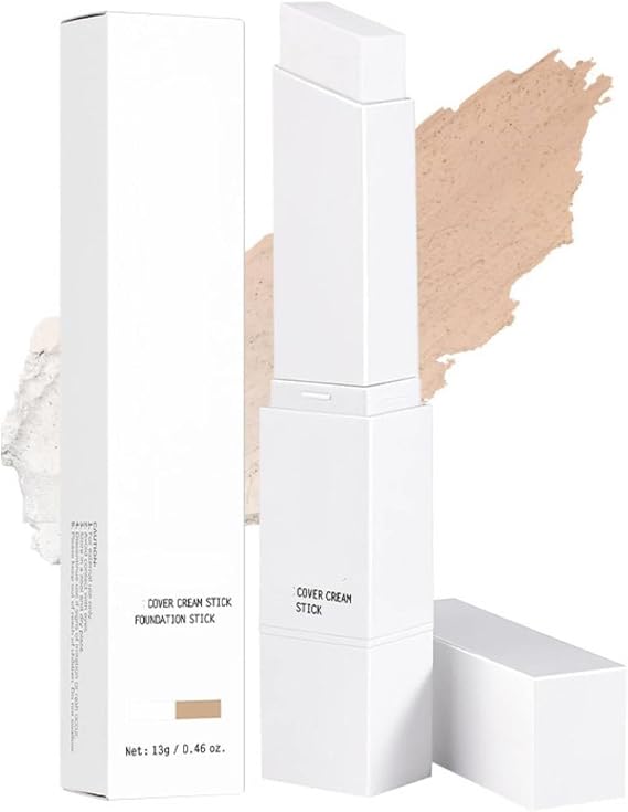 Korean Color Changing Foundation Stick, Cover Cream Stick V White Foundation Sticks, Lightweight Hydrating Matte Stick, Full To Medium Coverage Base Makeup With Brush Head For All Skin Types (Natural)