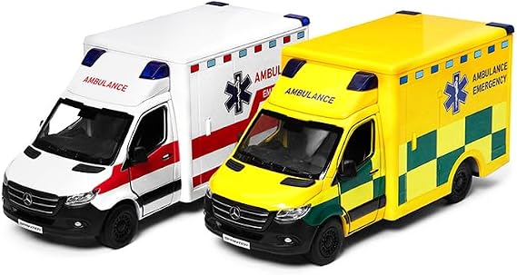 KiNSMART - Mercedes-Benz Sprinter Cargo Van 1:48 O Scale 5" Die Cast Metal Model Toy Van, Pull-Back Action (UPS Box Truck)