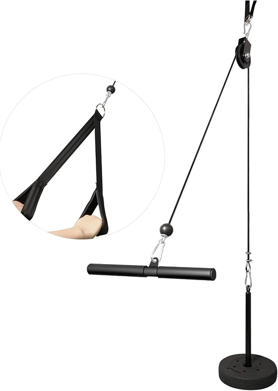 LFJ Fitness Cable Pulley System LAT Pulldown and Lift Cable Machine Home Gym Muscle Arm Strength Training Equipment