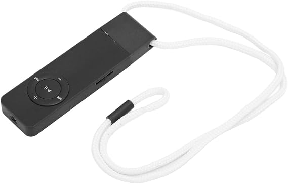 USB MP3 Player, USB Stick MP3 Music Player, HiFi Lossless Sound, Expandable UP to 64GB, Mini & Portable with Earphone & Lanyard, for Students & Adults (Black)