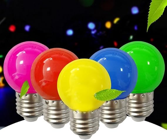 5 Pack Colorful E27 B22 1W 2W 3W 5W 220V Red Blue Green White Yellow Warm Color RGB Bulb Energy Saving LED Golf Light Globe Light (Size : B22, Color : White_1W)
