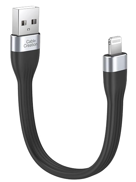 CableCreation 2-Pack Short iPhone Charger Cable 0.5FT/0.15m MFi Certified | USB to Lightning Cable Data Sync Cord Compatible with iPhone 14/14 Pro, AirPods Pro, iPhone 13/12/ 12 Pro, SE, iPad, iPod