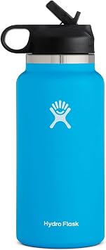 Hydro Flask 32 Oz Wide Flex Straw Cap Bottle - Insulated Stainless Steel - Wide Straw Lid, Non Spill, Leakproof in Pacific