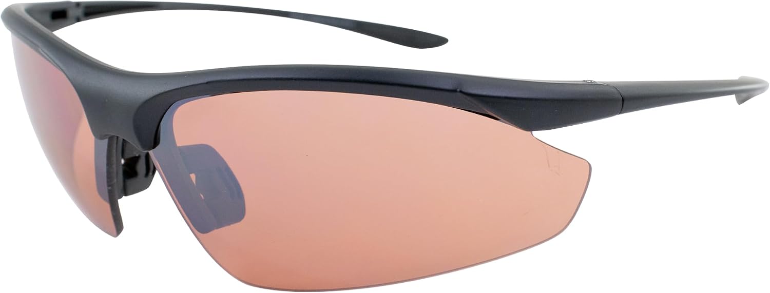 Epoch Eyewear Cadence Smaller Faces Golf Sport Sunglasses Black Frame with Amber Lens