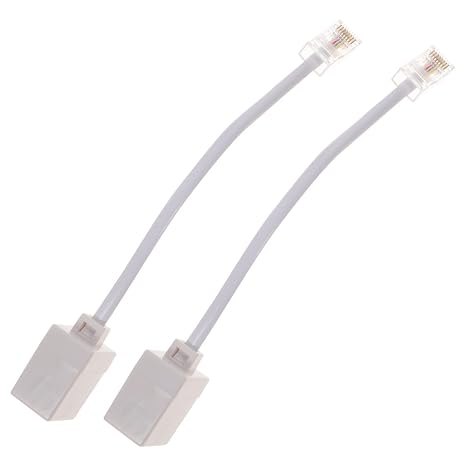 Rj45 to Rj11 Connector 2 Pack Abs Copper Telephone Plug Adapter