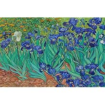 Mini Wooden Jigsaw Puzzle for Adults - Irises by Vincent Van Gogh, 50 Unique Wooden Pieces by Nautilus Puzzles