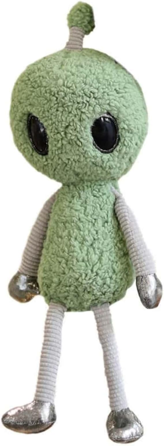 38cm Extra Soft Quirky Green Alien Plush Toy Fluffy Whimsical Stuffed Animal Creative Alien Doll Novel Companion Fun Gift