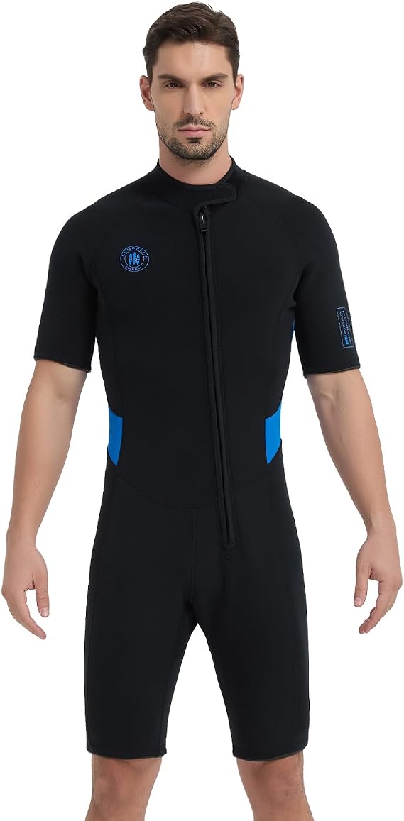 Lemorecn Wetsuits for Men and Women, 2mm Shorty Wetsuit Front Zip