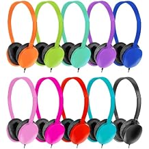 Headphones Bulk 15 Pack for School Classroom School Student Boys Girls Teen and Adult,Computer Earphones Class Set of Headphones for Students Online Lesson and Testing Multi Color