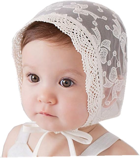 Baby Girl Toddlers Breathable Lacy Bonnet Eyelet Cotton Adjustable Sun Protection Hat