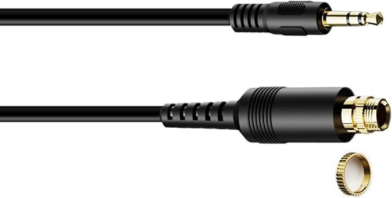 Audio Cable,3.5mm Extension Cable Auxiliary 3.5mm Male to Female Locking Nut Panel Mount Cable Car Stereos Adapter