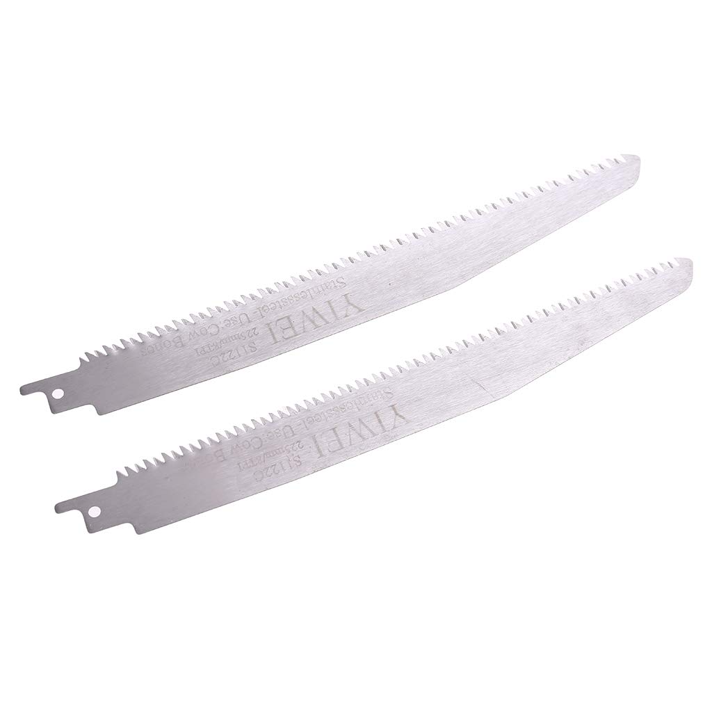 2Pcs S1122C Stainless Steel Adjustable Reciprocating Saw Blade for Cutting Bone Meat Wood 9 Inch