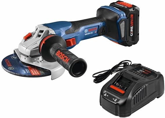 Bosch GWS18V-13CB14 PROFACTORTM 18V Connected-Ready 5 6 In. Angle Grinder Kit with (1) CORE18V 8 Ah High Power Battery | CORE18V 8 Ah High Power Battery