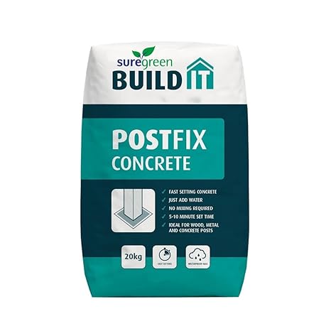 Suregreen PostFix Concrete Mix | 20kg | Fence Post Repair | Ready Mixed Cement | Ready-to-Use Mix to install or fix Metal, Timber, Concrete or Electric Fence Posts | Water Resistant Bag