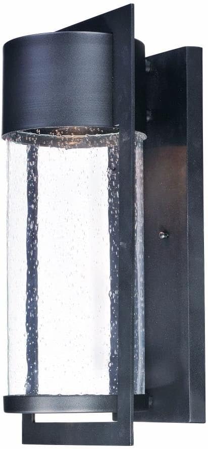 Maxim Lighting Focus Rnd 1-Light 18" Outdoor Wall Light | Black Finish | Modern Outdoor Wall Light for Porches and Garages | Wet-Location Rated | 55894BGBK