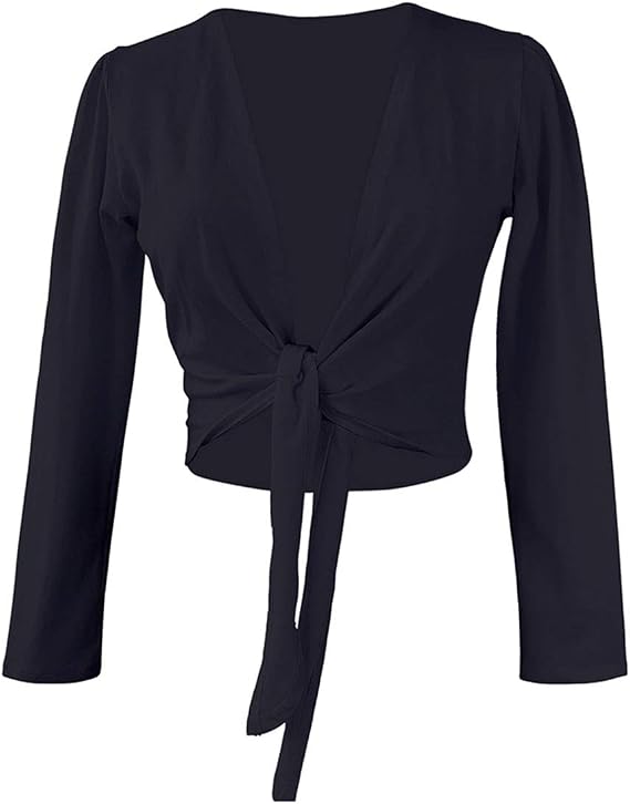 Daydance Girl's Women's Dance Top Wrap Cotton Cardigan Shrug Sweater for Ballet