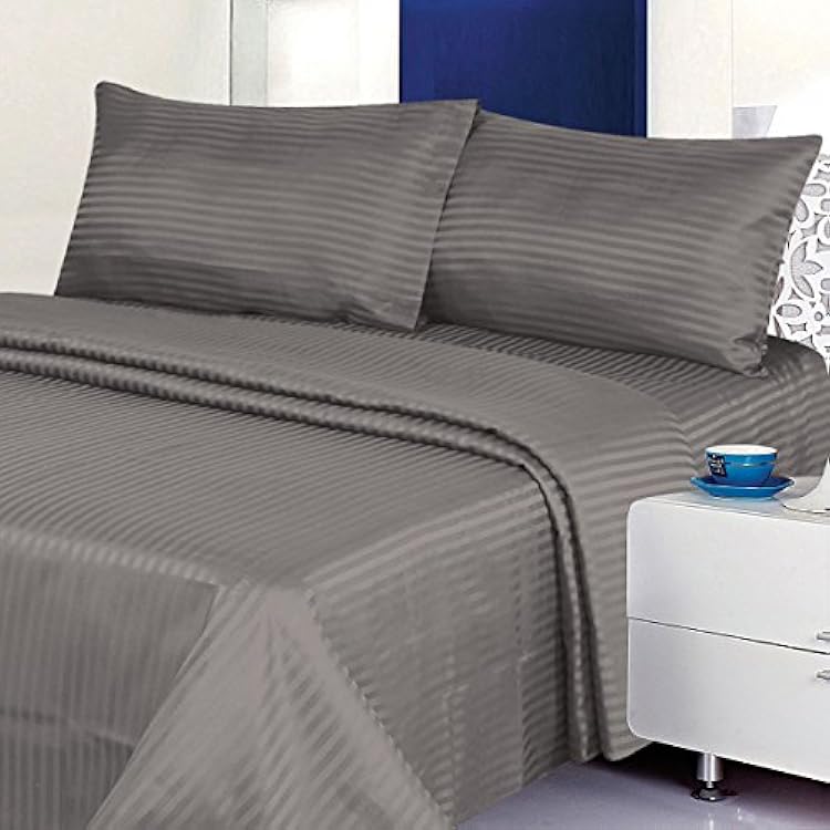 Deluxe Bed Sheet Set - 1800 Series 4 Piece - Deep Pocket - Cool & Wrinkle Free - 1 Fitted, 1 Flat, 2 Pillow Cases Silver, Queen