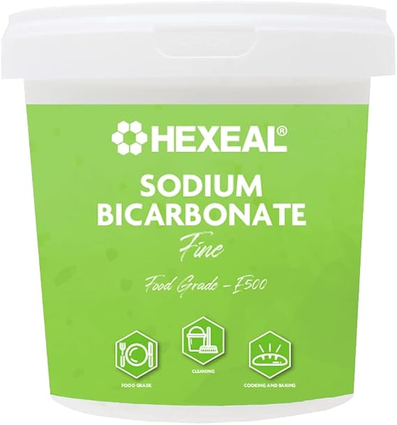 Hexeal Sodium Bicarbonate 1kg Bucket – Food Grade, Fine Powder, E500